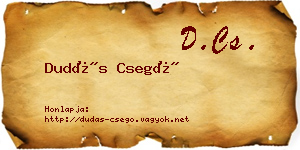 Dudás Csegő névjegykártya